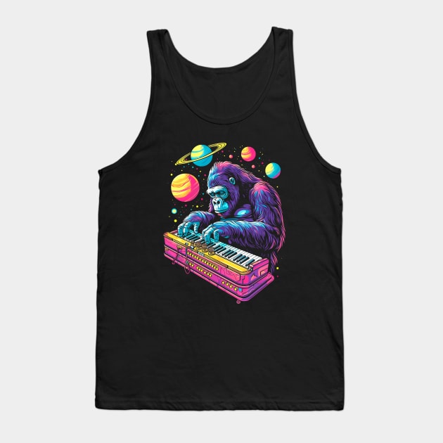 Galactic Gorilla Organist Tank Top by AriWiguna